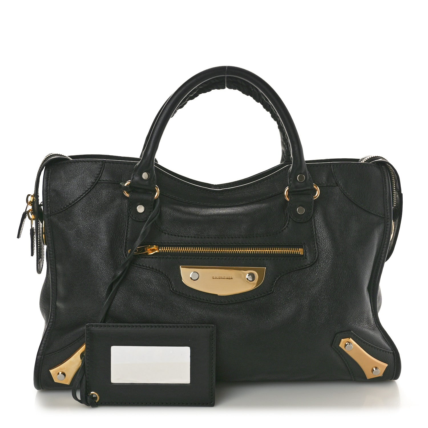 Balenciaga Veau Amp Plate Gold Hardware City Black 3 of 11