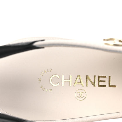 Chanel Lambskin Slingback Pumps 36.5 White Black 9 of 12