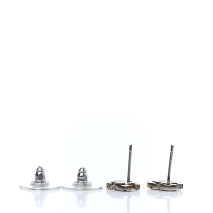 Chanel Crystal Timeless CC Earrings Silver 3 of 4