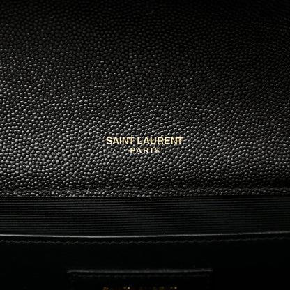 Saint Laurent Grain De Poudre Textured Mixed Matelasse Triquilt Medium Monogram Satchel Black 6 of 10