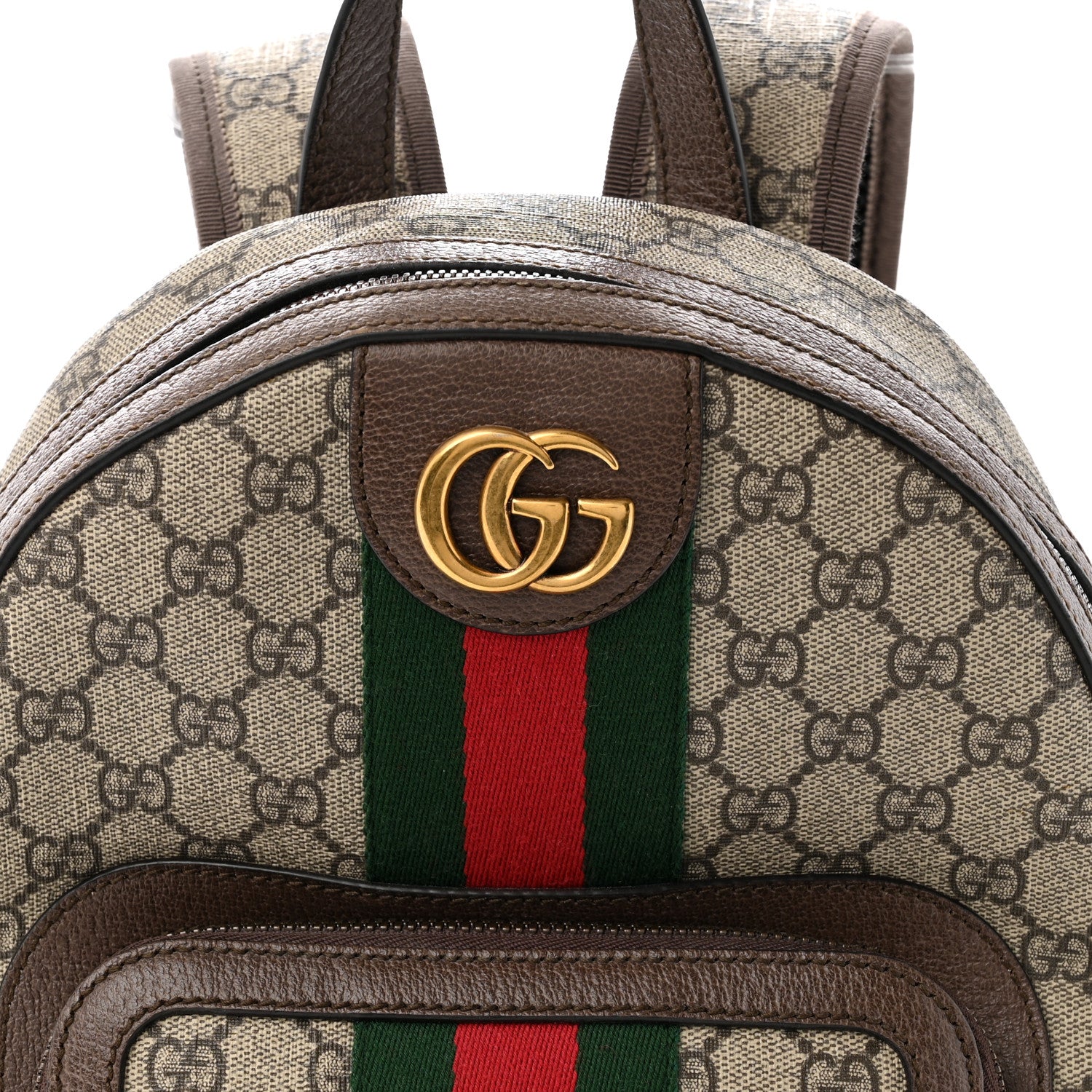 Gucci GG Supreme Monogram Calfskin Web Small Ophidia Day Backpack Beige Ebony New Acero 8 of 11