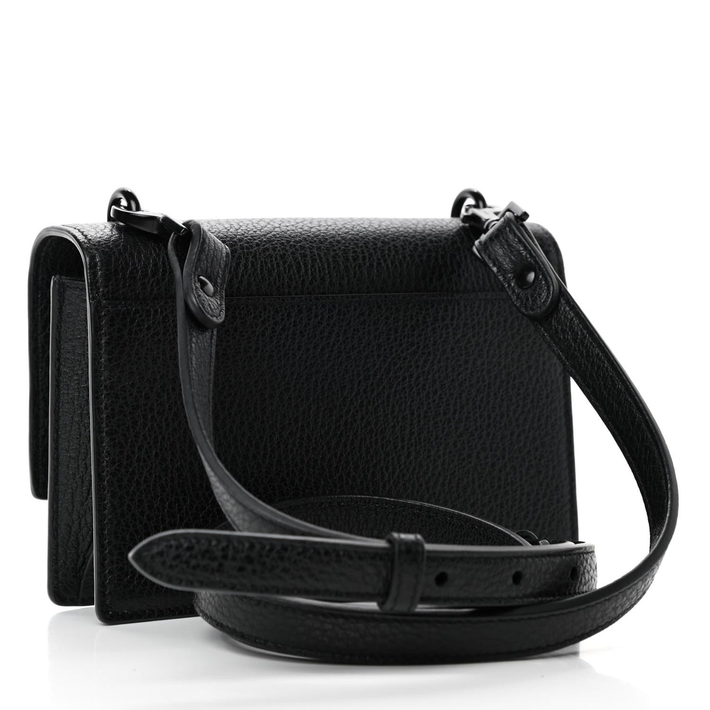 Grained Calfskin Monogram Sunset Strap Wallet Black