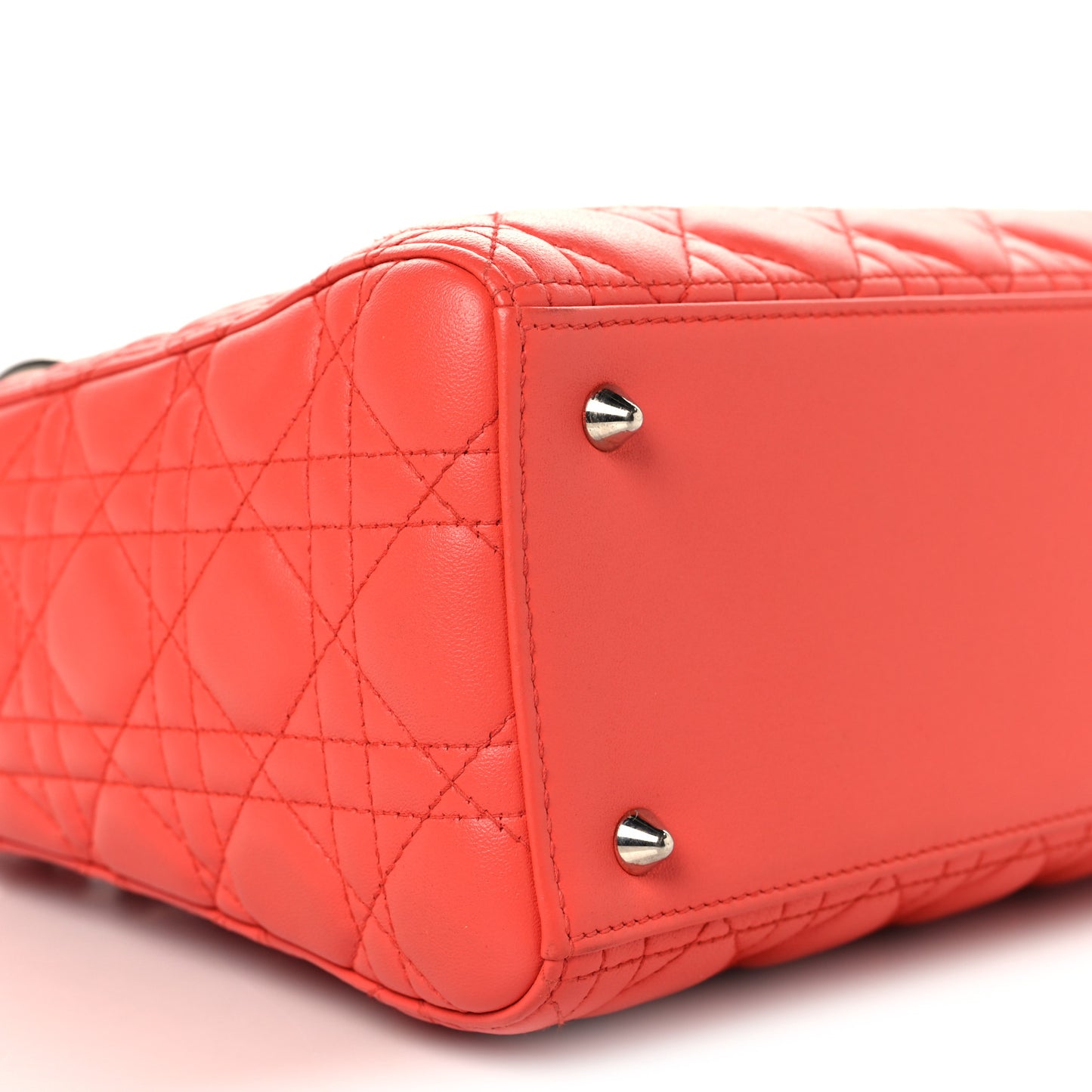 Lambskin Cannage Medium Lady Dior Coral