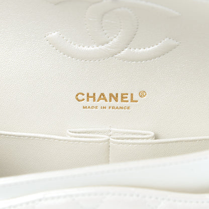 Chanel Iridescent Calfskin Quilted Medium Double Flap White 6 of 11