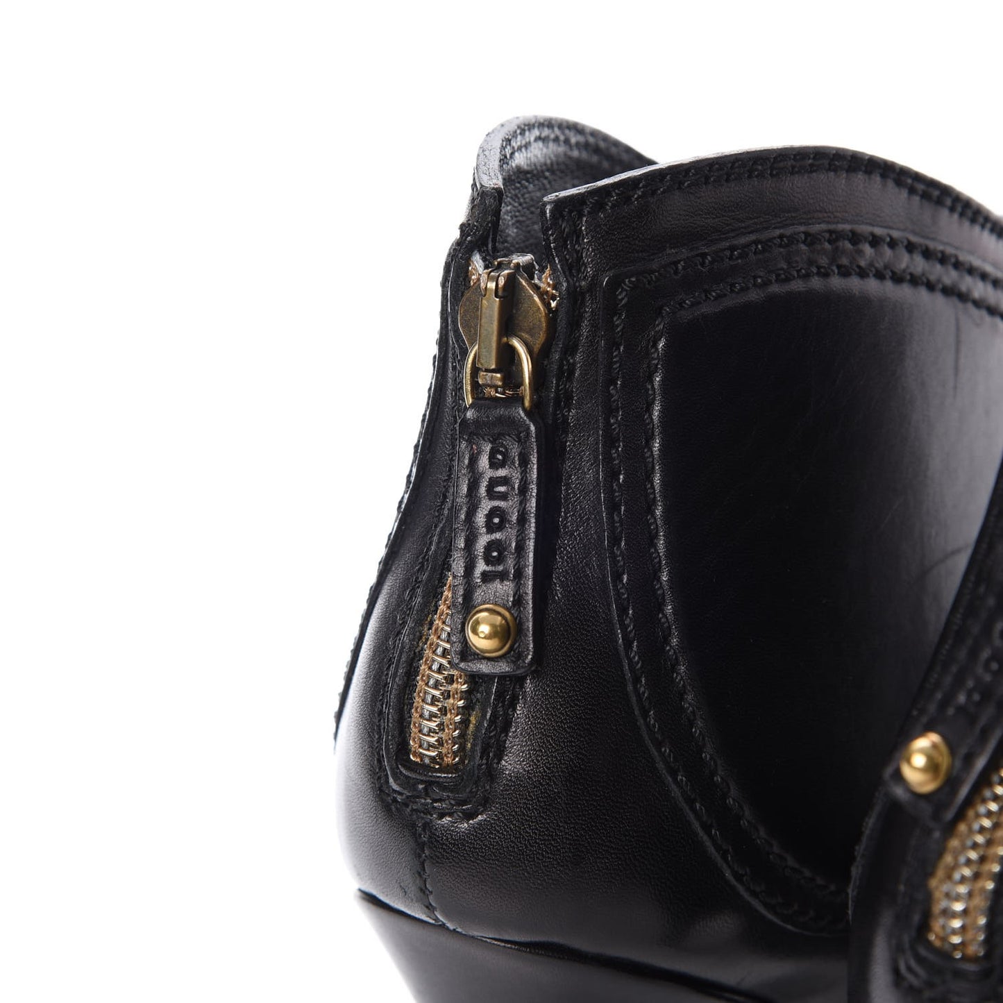 Calfskin Diane Ankle Zip Boot 4.5 Nero Black