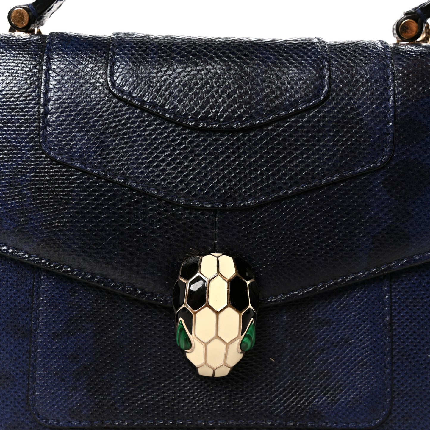Karung Serpenti Forever Top Handle Navy Blue