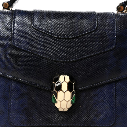 Bulgari Karung Serpenti Forever Top Handle Navy Blue 9 of 11