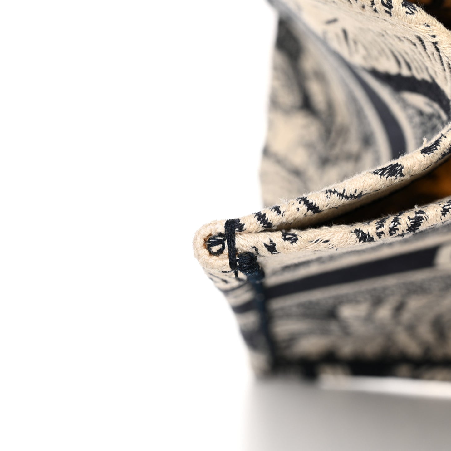 Canvas Embroidered Medium Palms Toile De Jouy Book Tote Blue