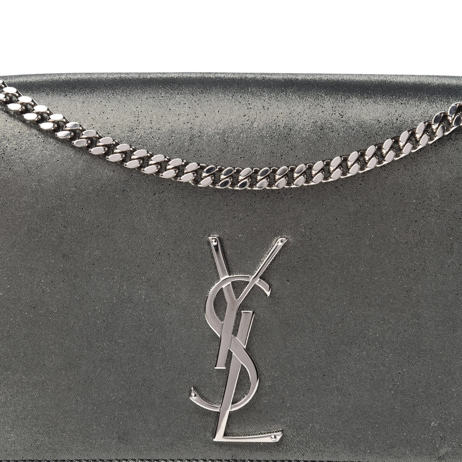 Saint Laurent Metallic Glitter Classic Monogram Medium Classic Monogram Kate Satchel Silver 11 of 11