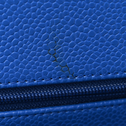 Chanel Caviar Quilted Jumbo Double Flap Blue 12 of 13