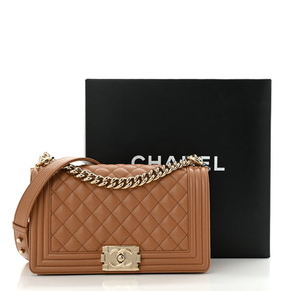 Chanel Caviar Quilted Medium Boy Flap Brown 12 of 12