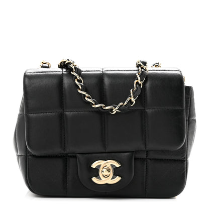 Chanel Lambskin Resin Crystal Square Quilted Mini Monacoco Flap Black 1 of 11