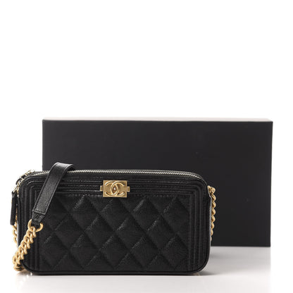 Chanel Caviar Quilted Small Boy Clutch With Chain Black 12 of 12