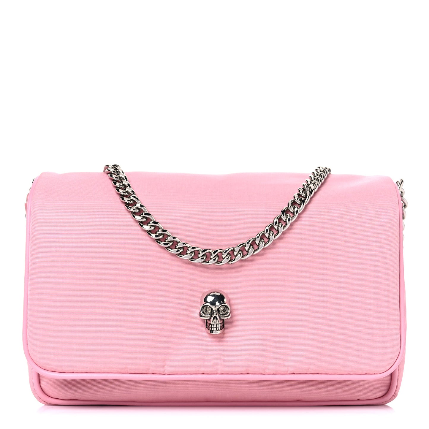 Nylon Skull Camera Crossbody Bag Pink