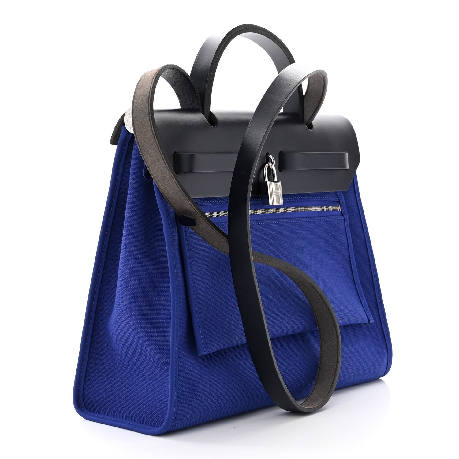 Hermes Vache Hunter Toile Herbag Zip 31 PM Bleu Electrique Bleu Indigo 4 of 14