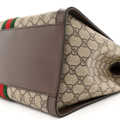 Gucci GG Supreme Monogram Web Medium Ophidia Tote Bag Brown 10 of 14