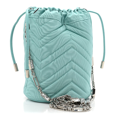 Gucci Moire Fabric Calfskin Crystal Matelasse Mini GG Marmont 2.0 Bucket Bag Dark Ocean Wave Crystal 3 of 10