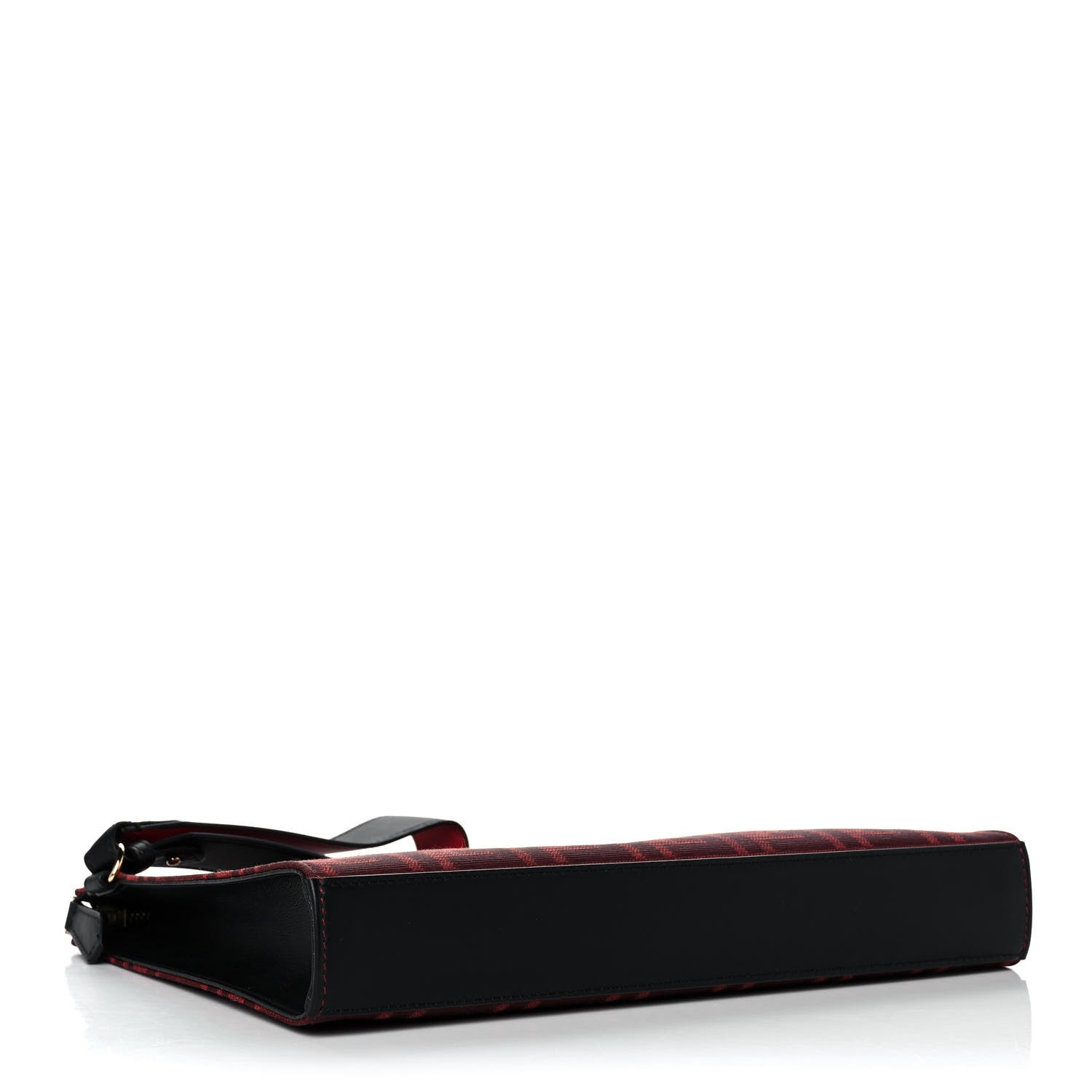 Fendi Fabric Jacquard FF Clutch Bag Rosso Marlboro Black 4 of 10