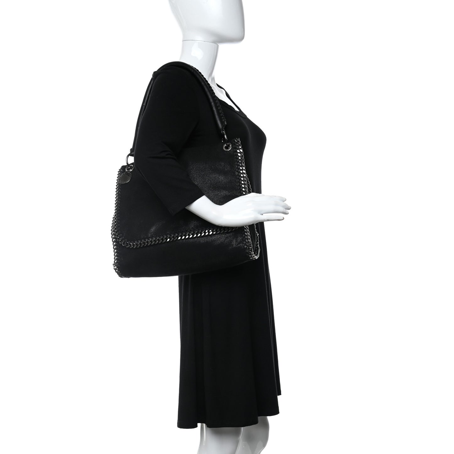 Shaggy Deer Falabella Top Handle Shoulder Bag Black