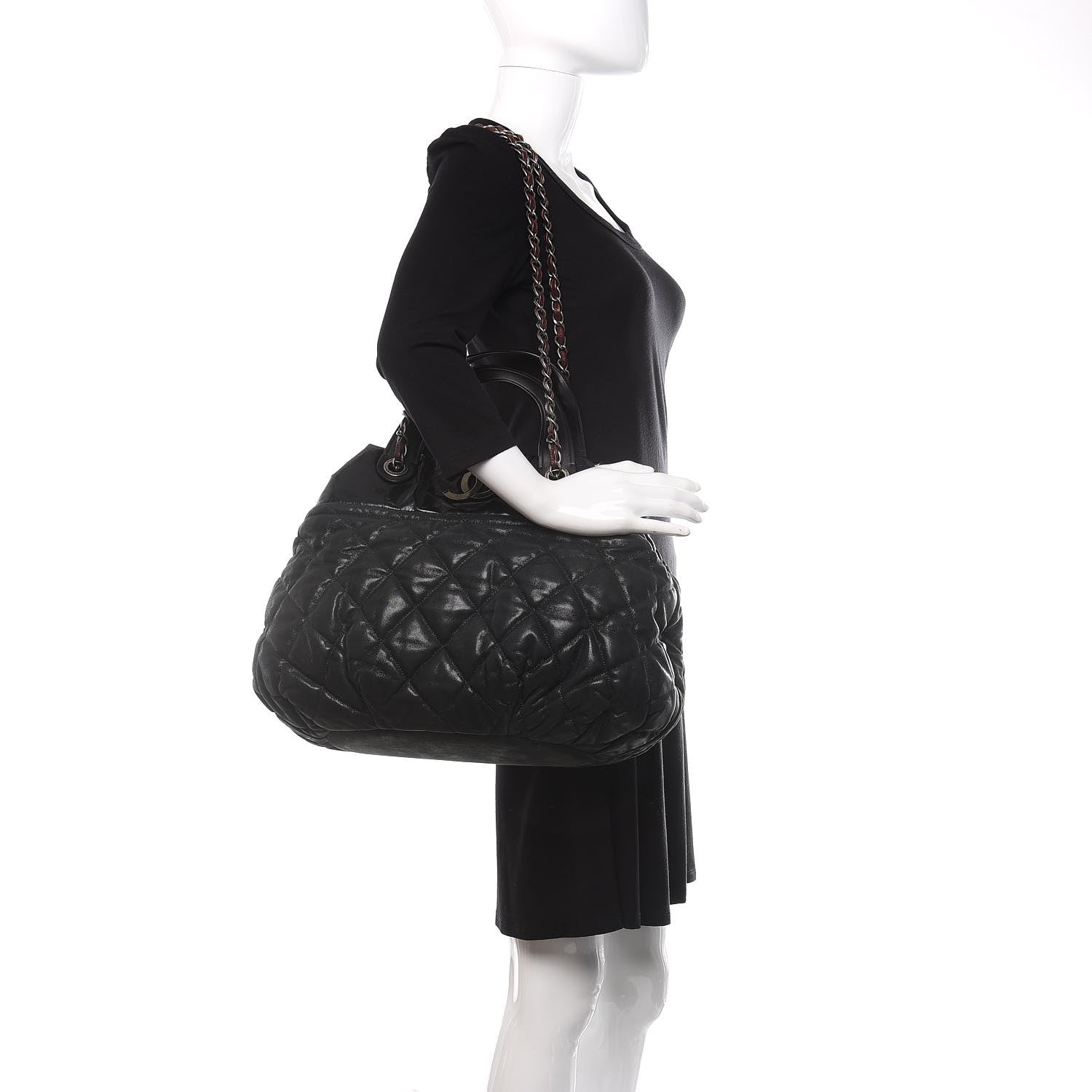 Chanel Iridescent Calfskin Quilted Large In The Mix Tote Black 2 of 10