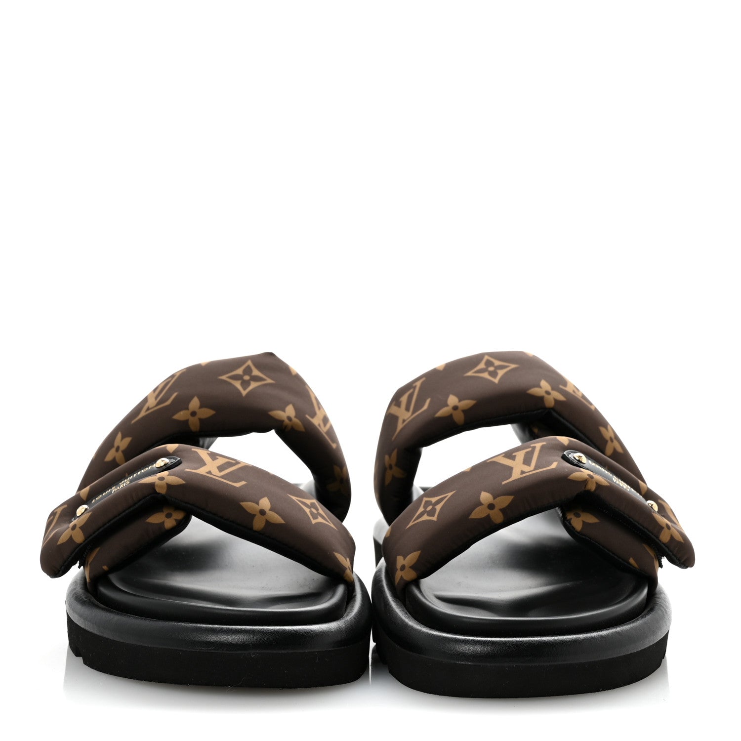 Louis Vuitton Nylon Monogram LV Pool Pillow Flat Comfort Mule 37 Cacao Brown 3 of 11