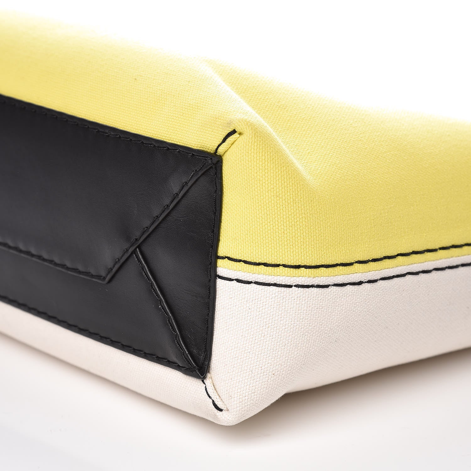 Celine Canvas Small Twisted Cabas Yellow Natural 9 of 12