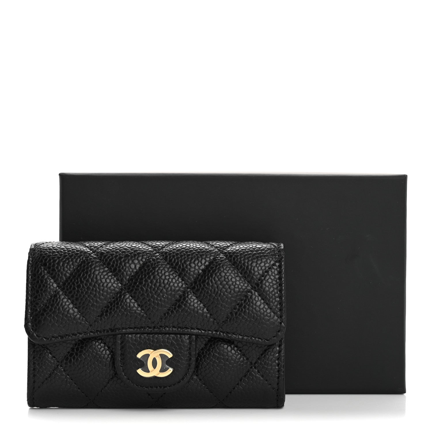 Chanel Caviar Quilted Flap Card Holder Wallet Black 9 of 9