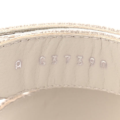 Chanel Iridescent Calfskin Logo CC Turnlock Sandals 37.5 Grey 9 of 10