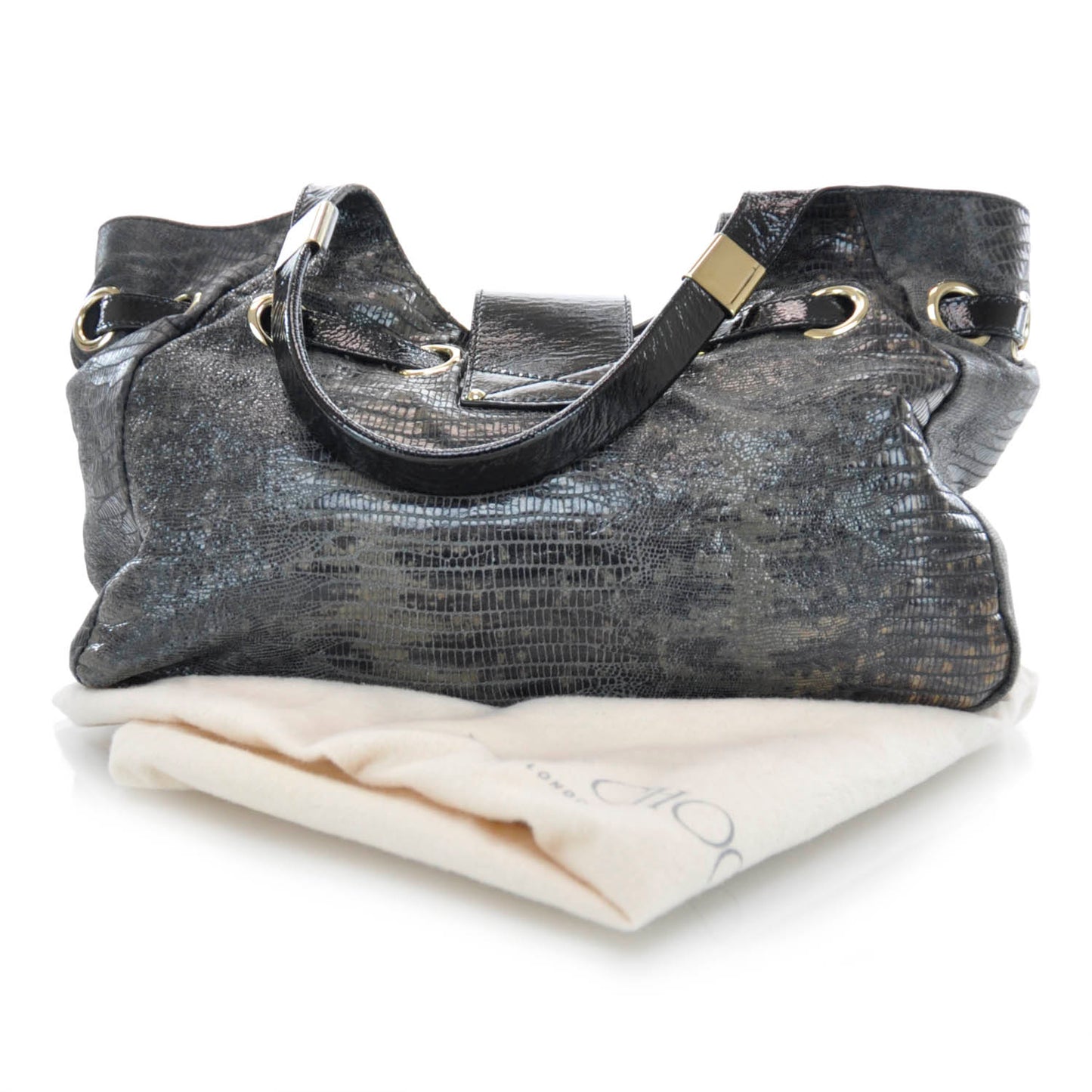 Lizard Embossed Patent Radiant Hobo