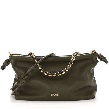 Loewe Mellow Nappa Medium Donut Chain Flamenco Knot Clutch Dark Khaki 1 of 12