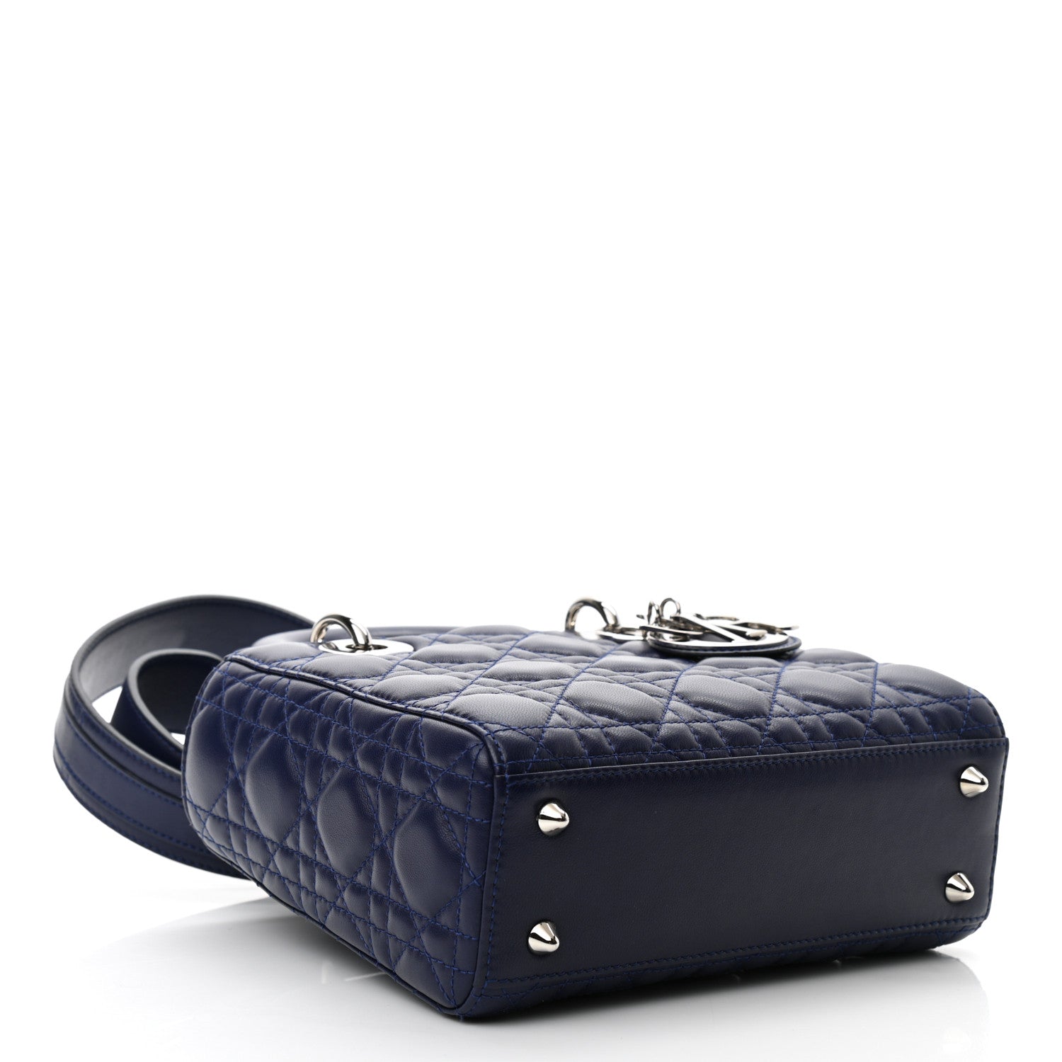 Christian Dior Lambskin Cannage Small Lucky Badges My Lady Dior Navy 4 of 10
