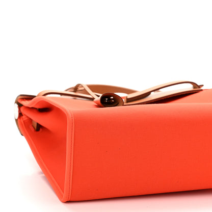 Hermes Vache Hunter Toile Herbag Zip 31 PM Capucine Fauve 10 of 13