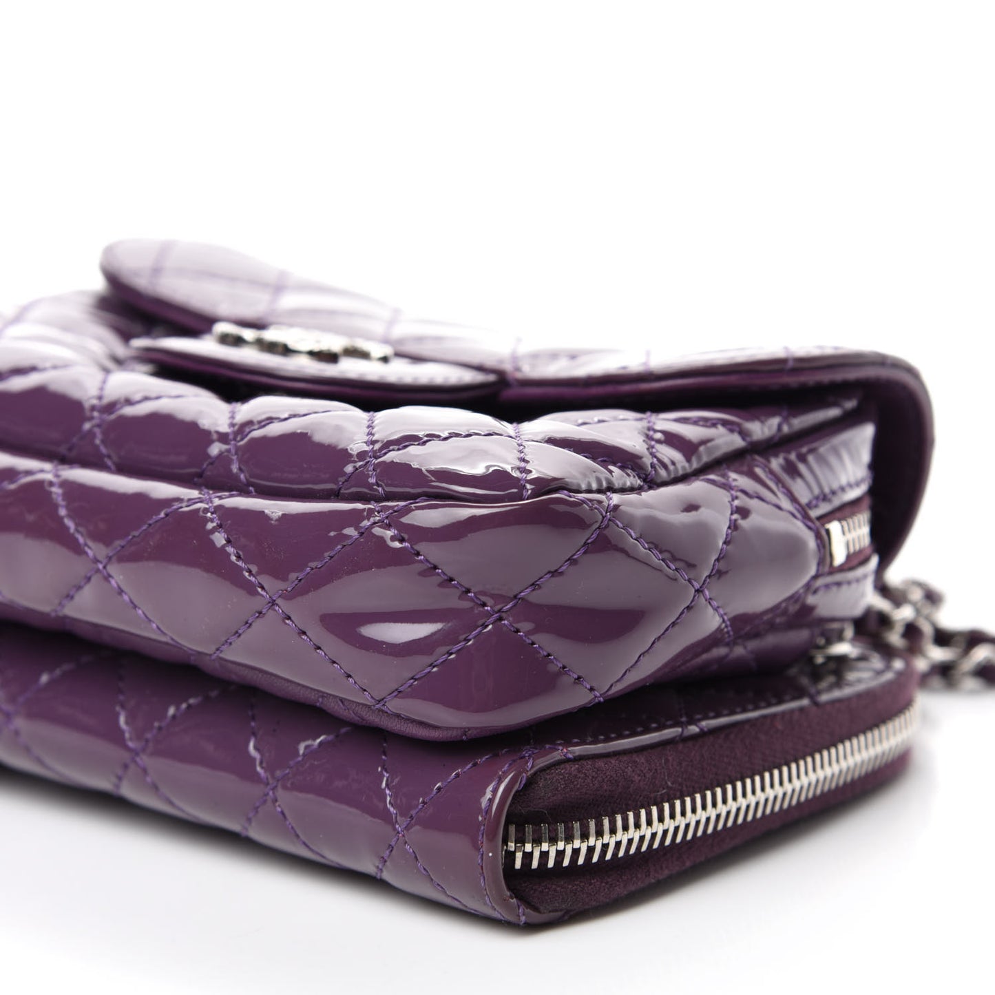 Patent Brilliant Mini Flap WOC Bag Violet