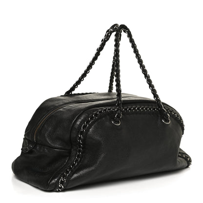 Chanel Goatskin Luxe Ligne Bowler Black 2 of 13