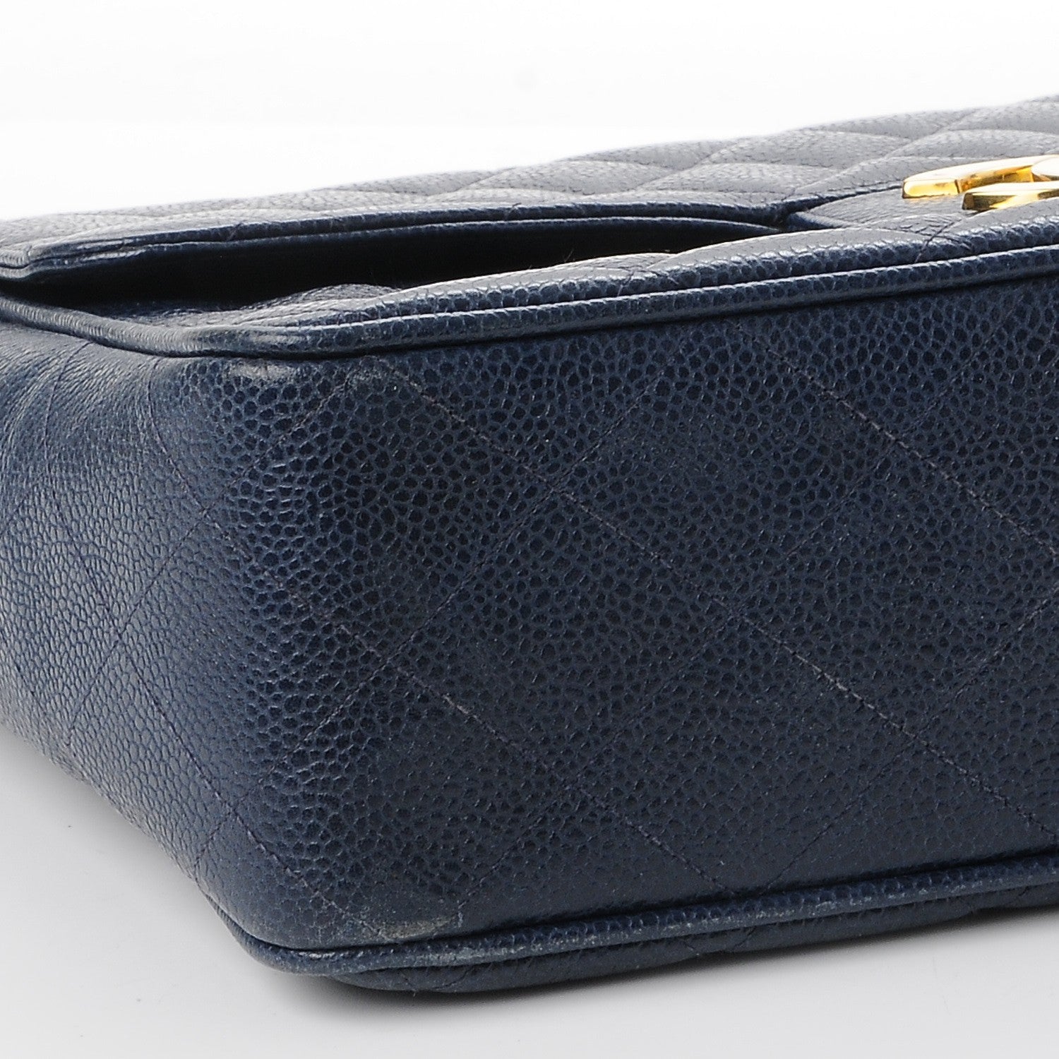 Chanel Caviar Quilted Jumbo Single Flap Blue 11 of 13