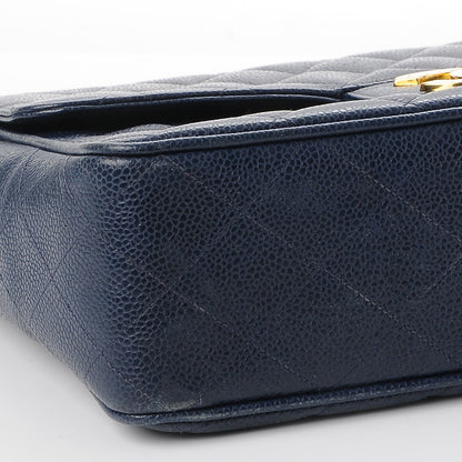 Chanel Caviar Quilted Jumbo Single Flap Blue 11 of 13