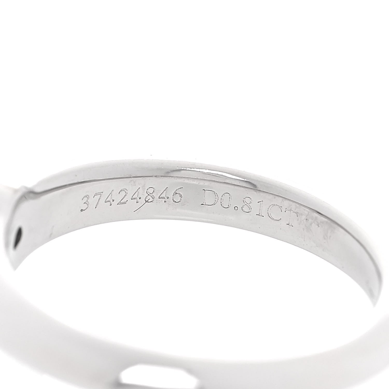 Tiffany Platinum Diamond .81ct Solitaire Engagement Ring 46 3.75 6 of 7