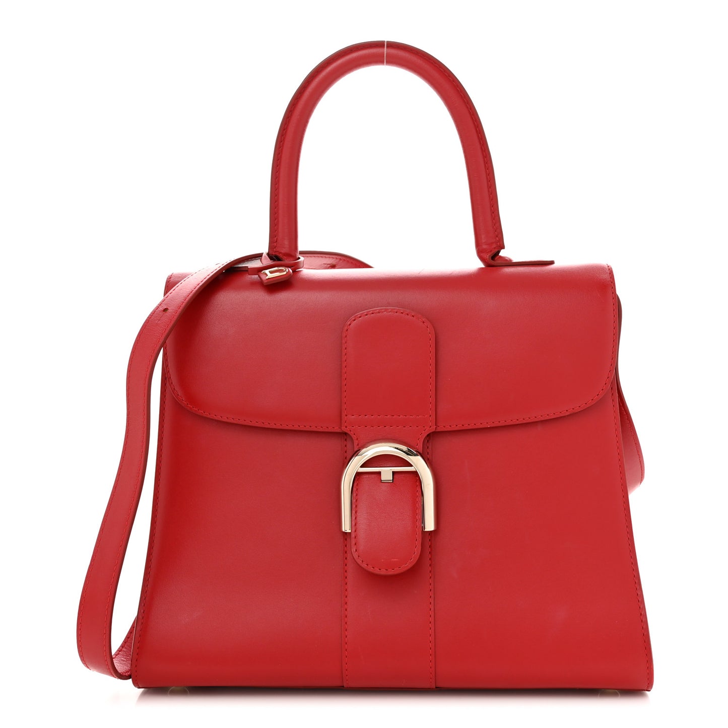 Box Calfskin MM Brillant Satchel Red