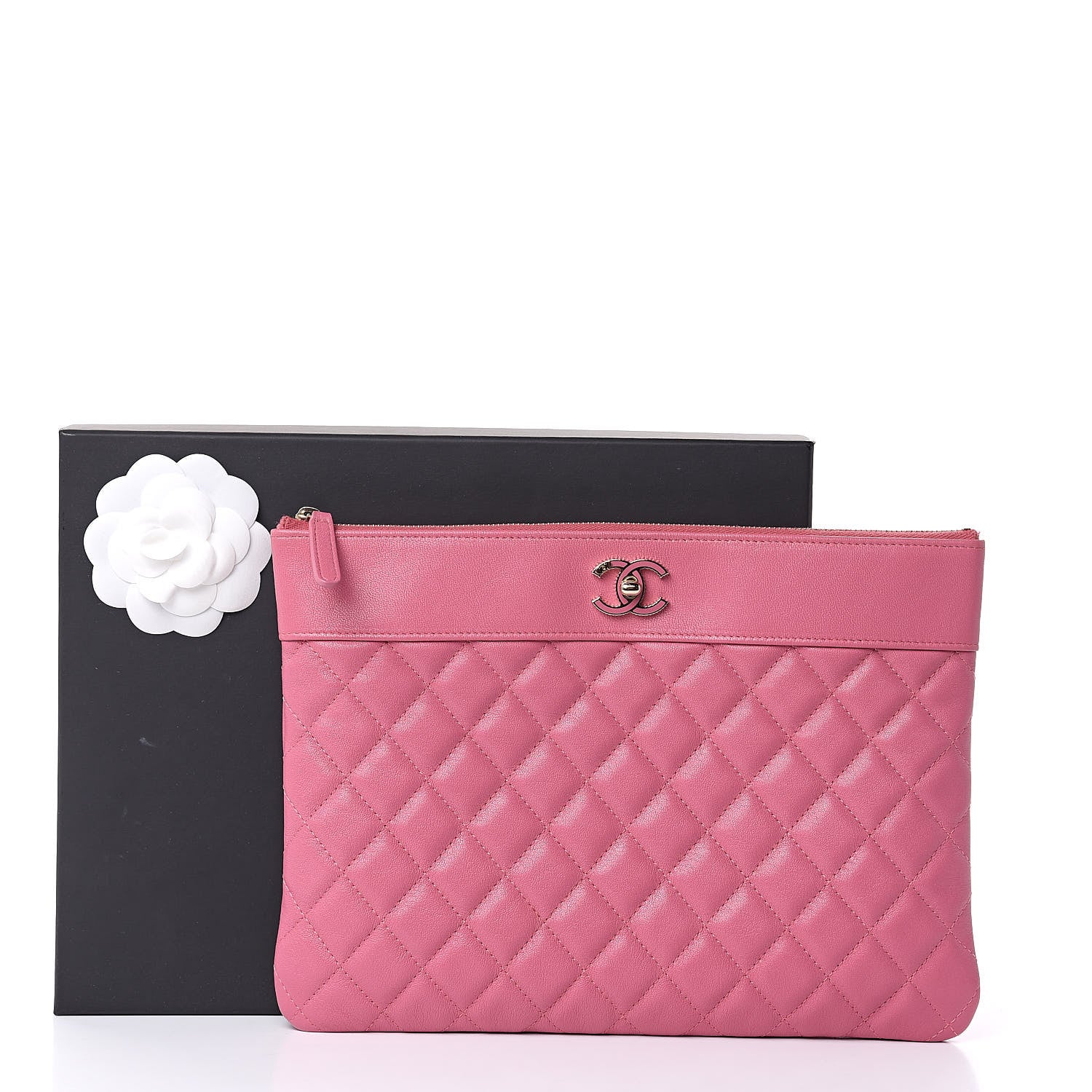 Chanel Sheepskin Quilted Medium Vintage Mademoiselle Cosmetic Case 11 of 11