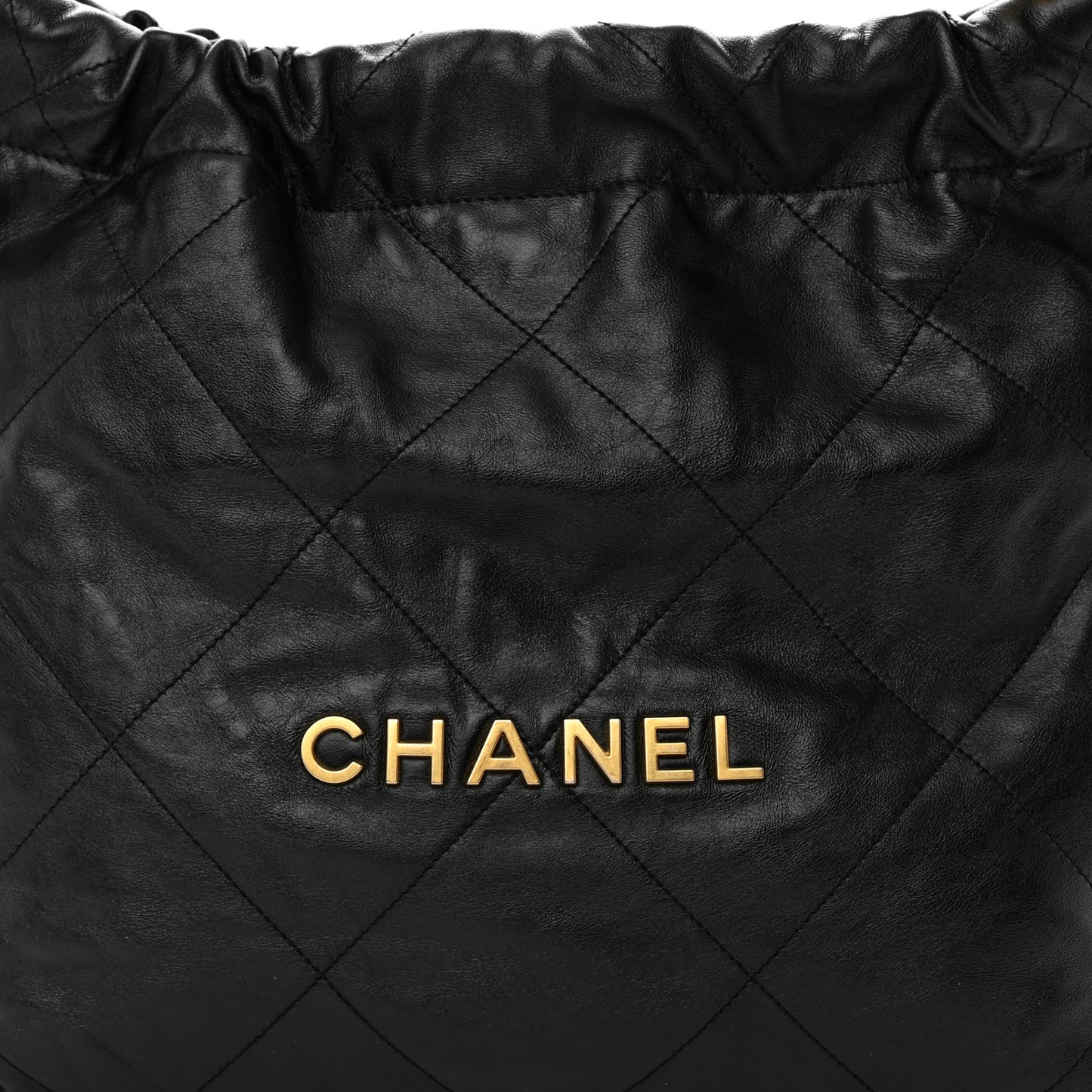 Shiny Calfskin Quilted Small Chanel 22 Black