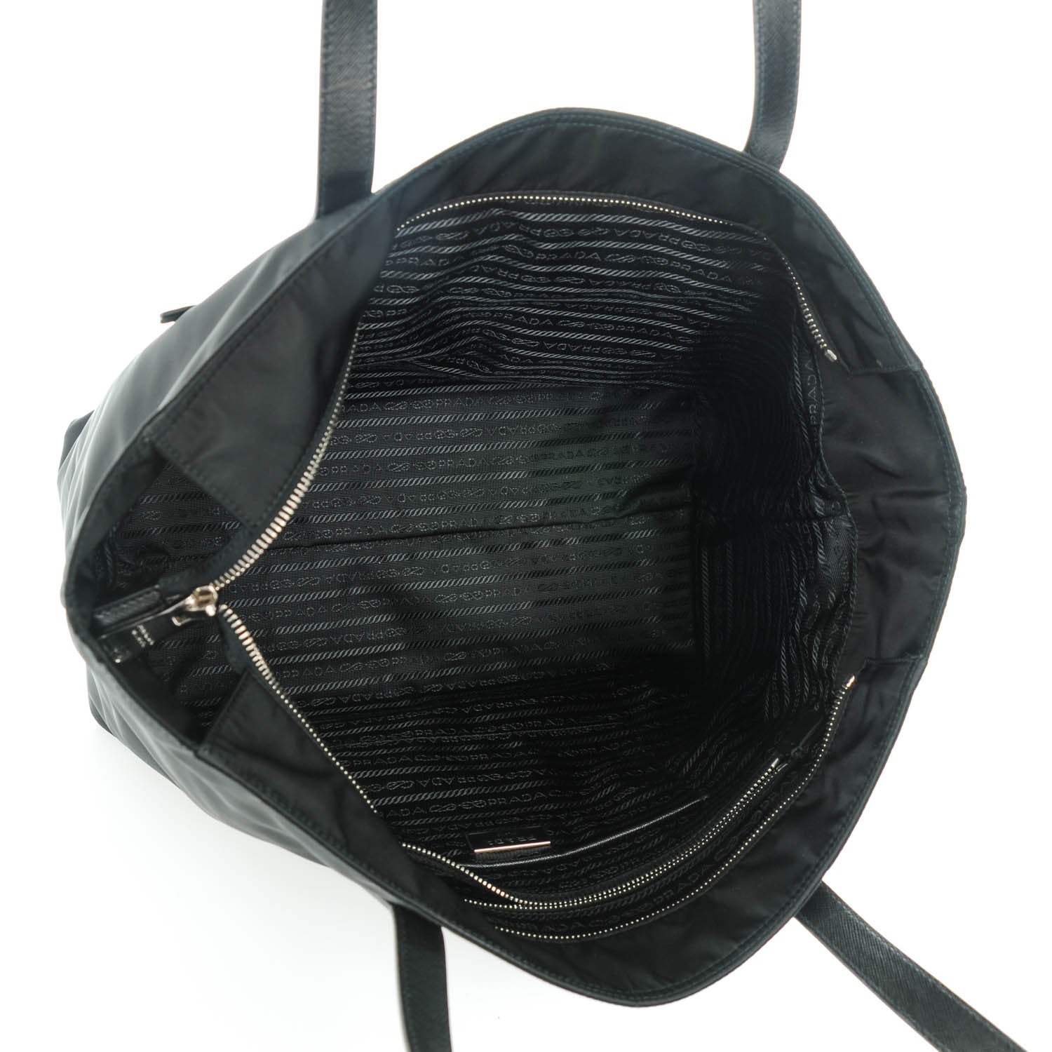 Prada Saffiano Tessuto Nylon Tote Nero Black 5 of 8