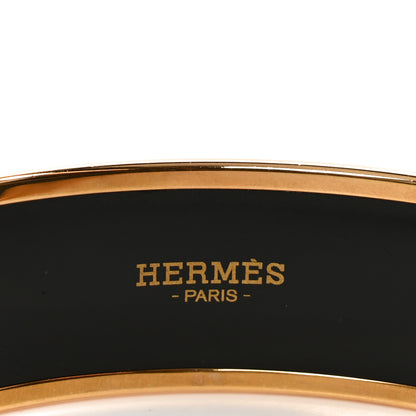 Hermes Enamel Printed Perspective Cavaliere Wide Bracelet 62 Rose Gold 4 of 6