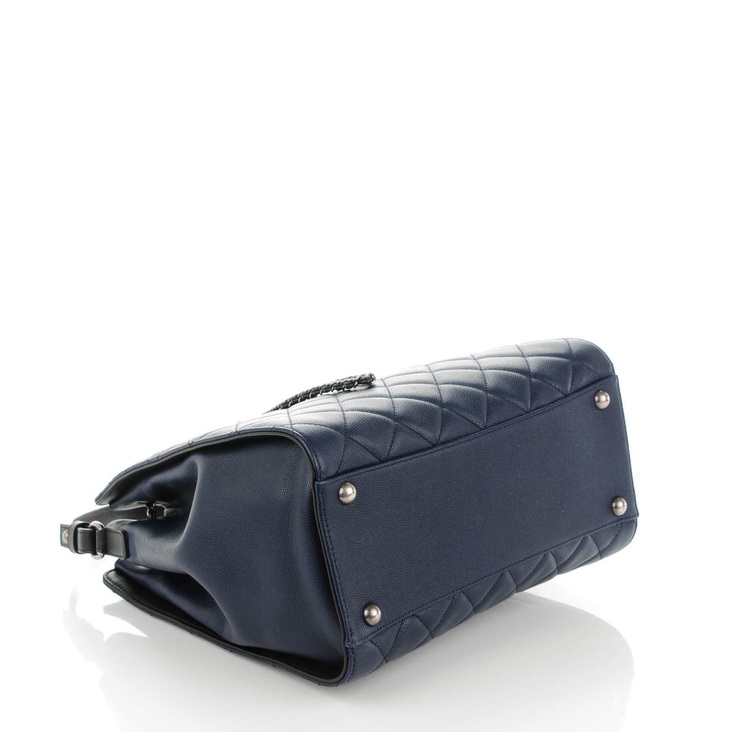 Chanel Caviar Quilted Medium CC Bucket Bag Dark Blue 4 of 7