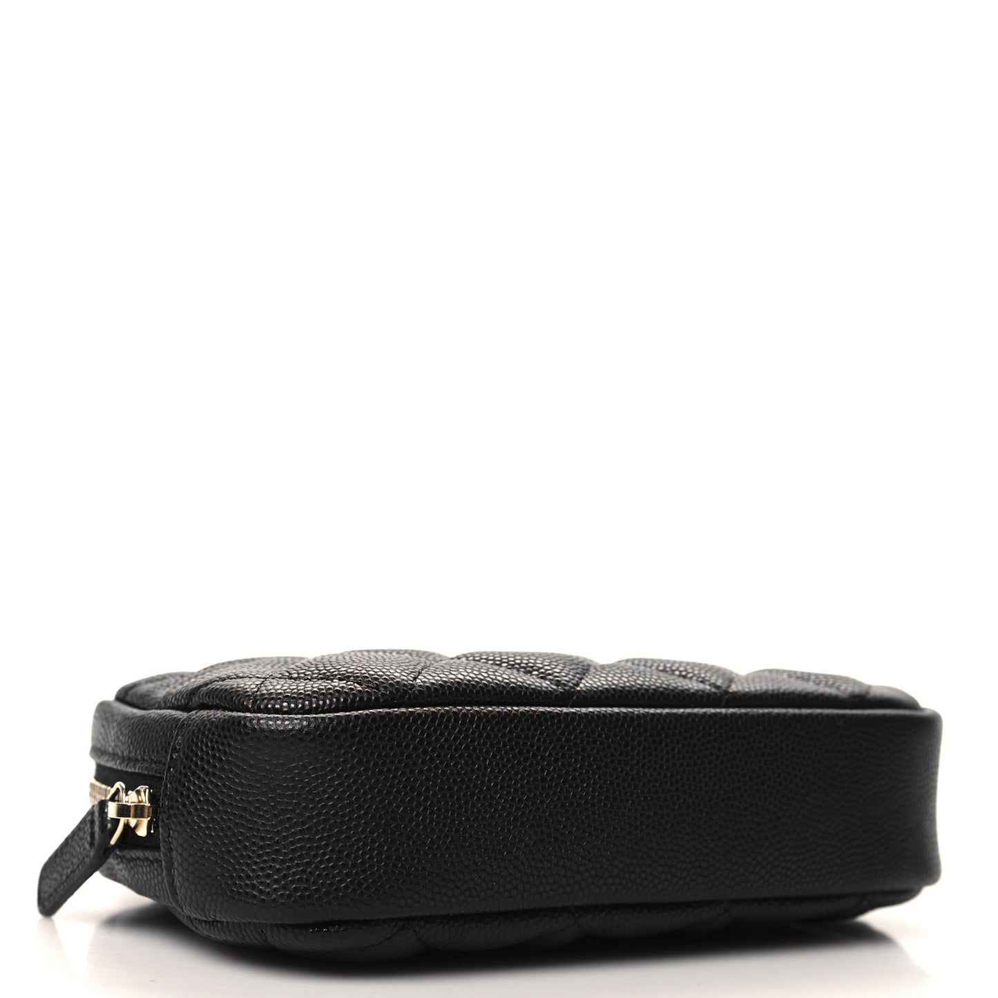Caviar Quilted Small Curvy Pouch Cosmetic Case Black