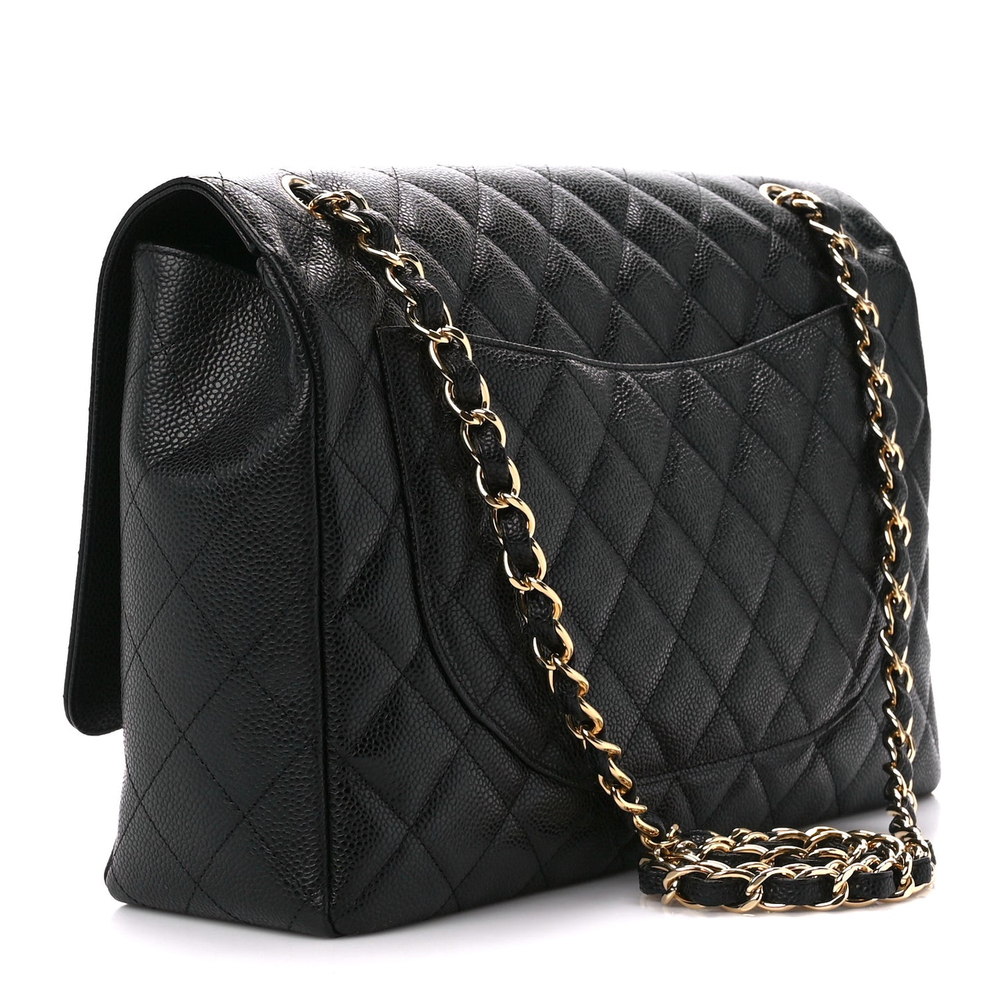 Caviar Quilted Maxi Single Flap Black