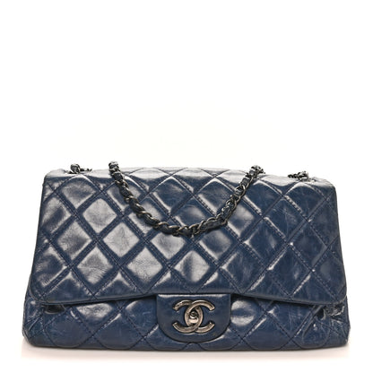 Chanel Glazed Calfskin Quilted Large Coco Soft Flap Navy 1 of 10