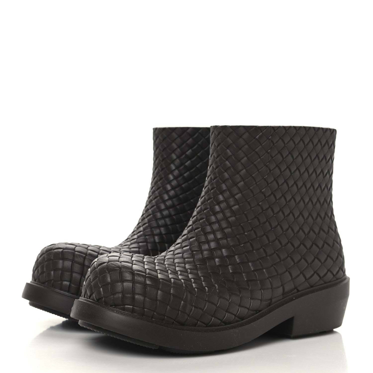Bottega Veneta Rubber Intreccio Fireman Ankle Boots 40 Fondant 4 of 8