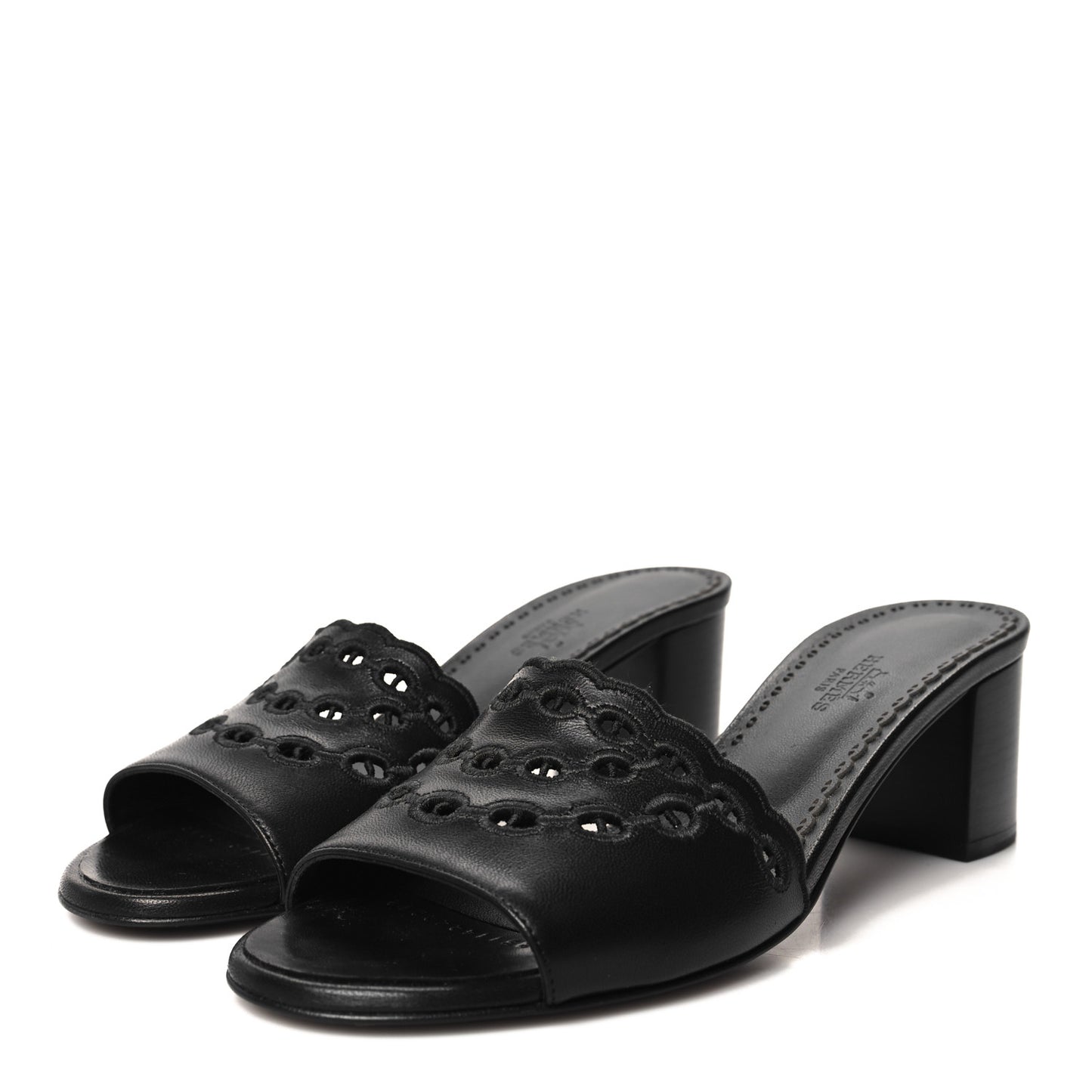 Lambskin Embroidered Gwladys Sandals 38 Black