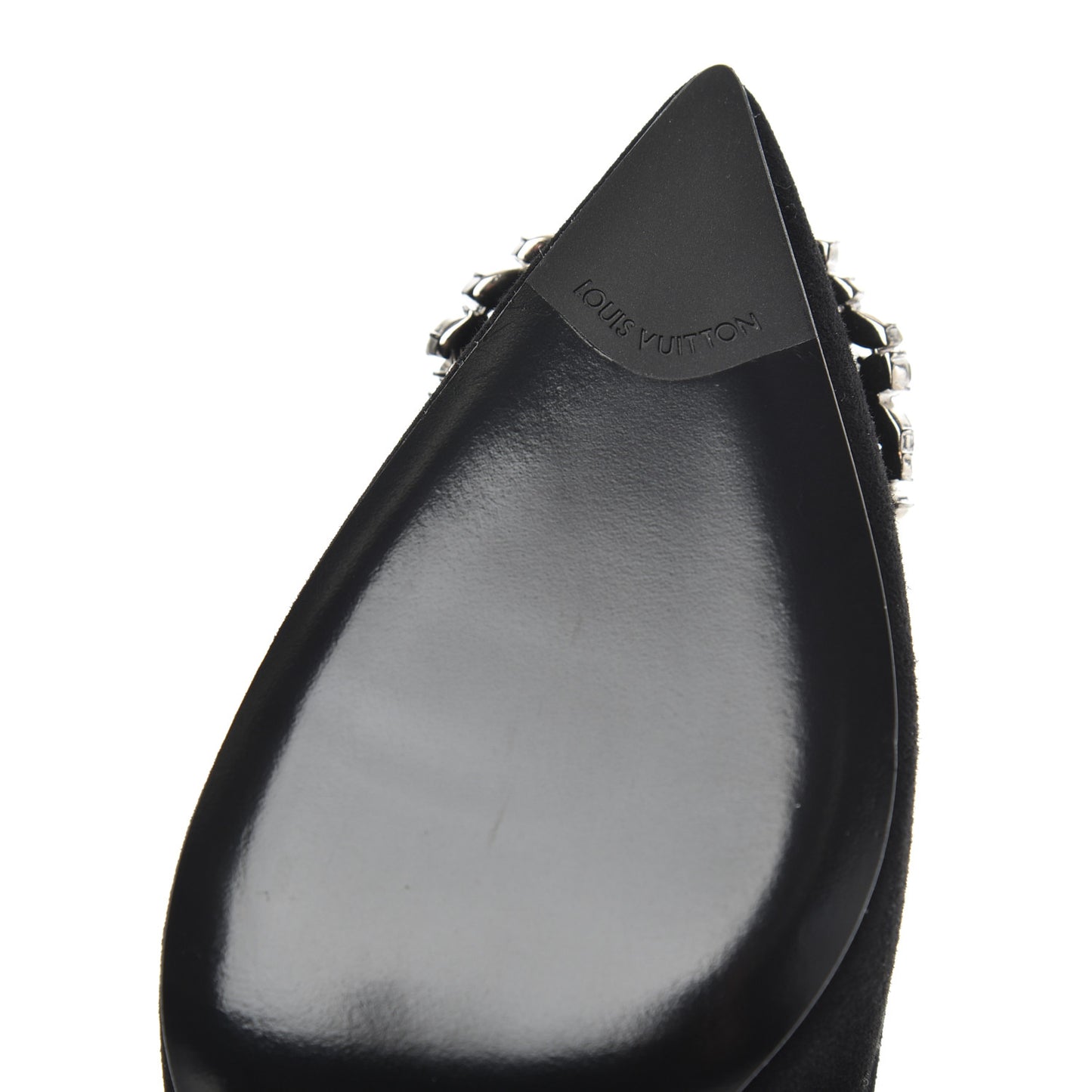 Suede Baby Goat Swarovski Crystal Madeleine Pumps 37 Black