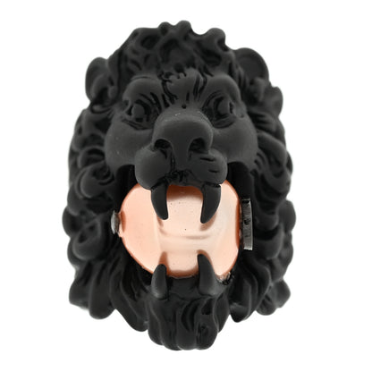 Gucci Glass Pearl Lion Head Ring 52 6 Black Pink 1 of 7